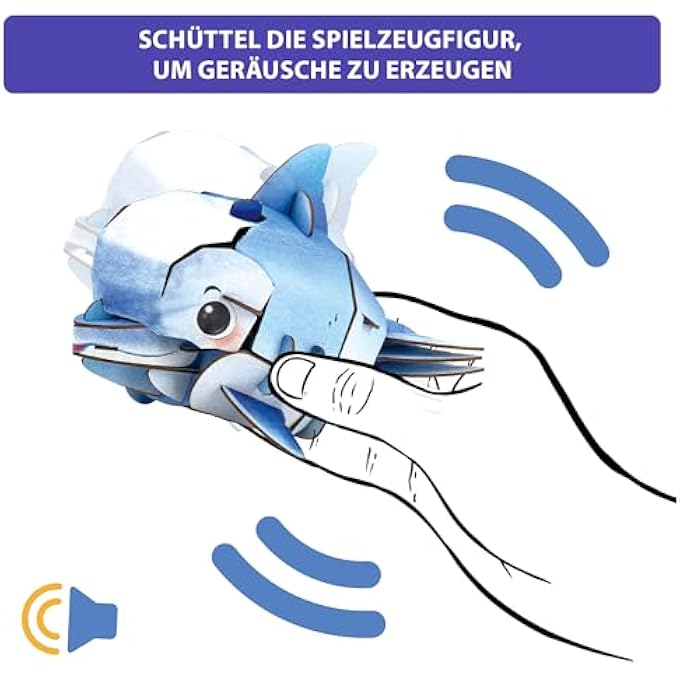 BUILD 'N' SOUND 3D PUZZLE DOLPHIN | INTERACTIVE DIY PUZZLE WITH SOUND EFFECTS | FUN & EDUCATIONAL TOY FOR KIDS | STEM LEARNING ACTIVITY - Image 3